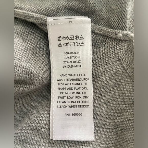 🆕 Rachel Zoe Gray Vacay Cashmere blend Sweater Hoodie Size Large - Picture 5 of 5